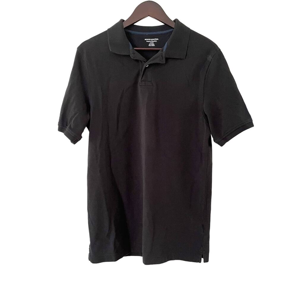 Short sleeve black polo